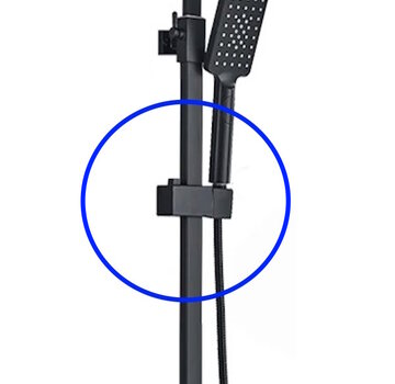 VALISA Vierkante douchekop houder verstelbaar en draaibaar voor glijslang zwart