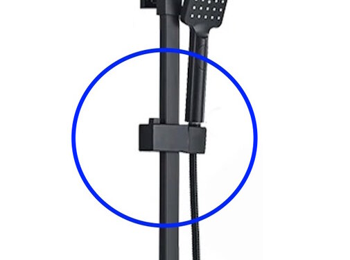 VALISA Vierkante douchekop houder verstelbaar en draaibaar voor glijslang zwart