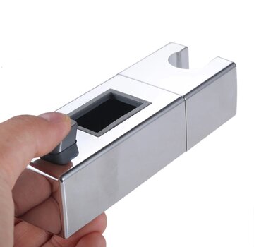 VALISA Vierkante douchekop houder verstelbaar en draaibaar voor glijslang chroom