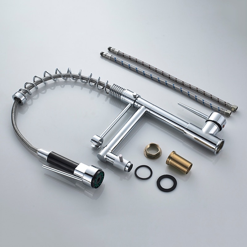 Shop nu deze Horeca Mengkraan keuken Pull Down Spoel kraan Geborstelde nikkel Z op Valisa.nl