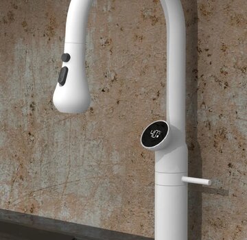 VALISA Luxe design keukenkraan met LED temperatuur display wit