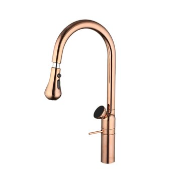 VALISA Luxe design keukenkraan met LED temperatuur display rose goud