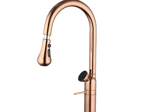 VALISA Luxe design keukenkraan met LED temperatuur display rose goud