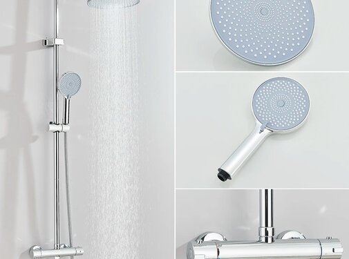 VALISA Thermostaat regen stort doucheset chroom