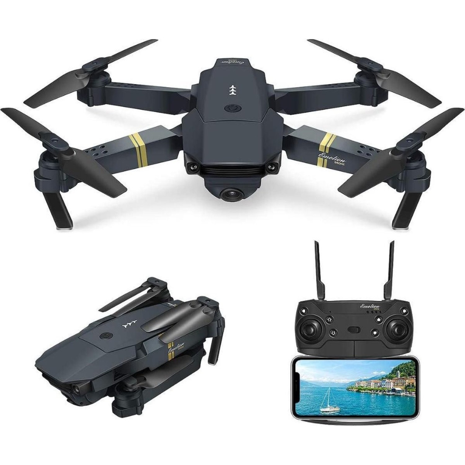 Mini Drone met 100m Bereik - Live-View via App | Zwart - Trendtrading