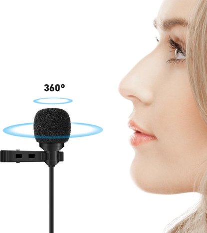 Microfoon voor iPad en iPhone - Lightning Lavalier Lapel clip mic recording, 145cm kabel lengte - Trendtrading