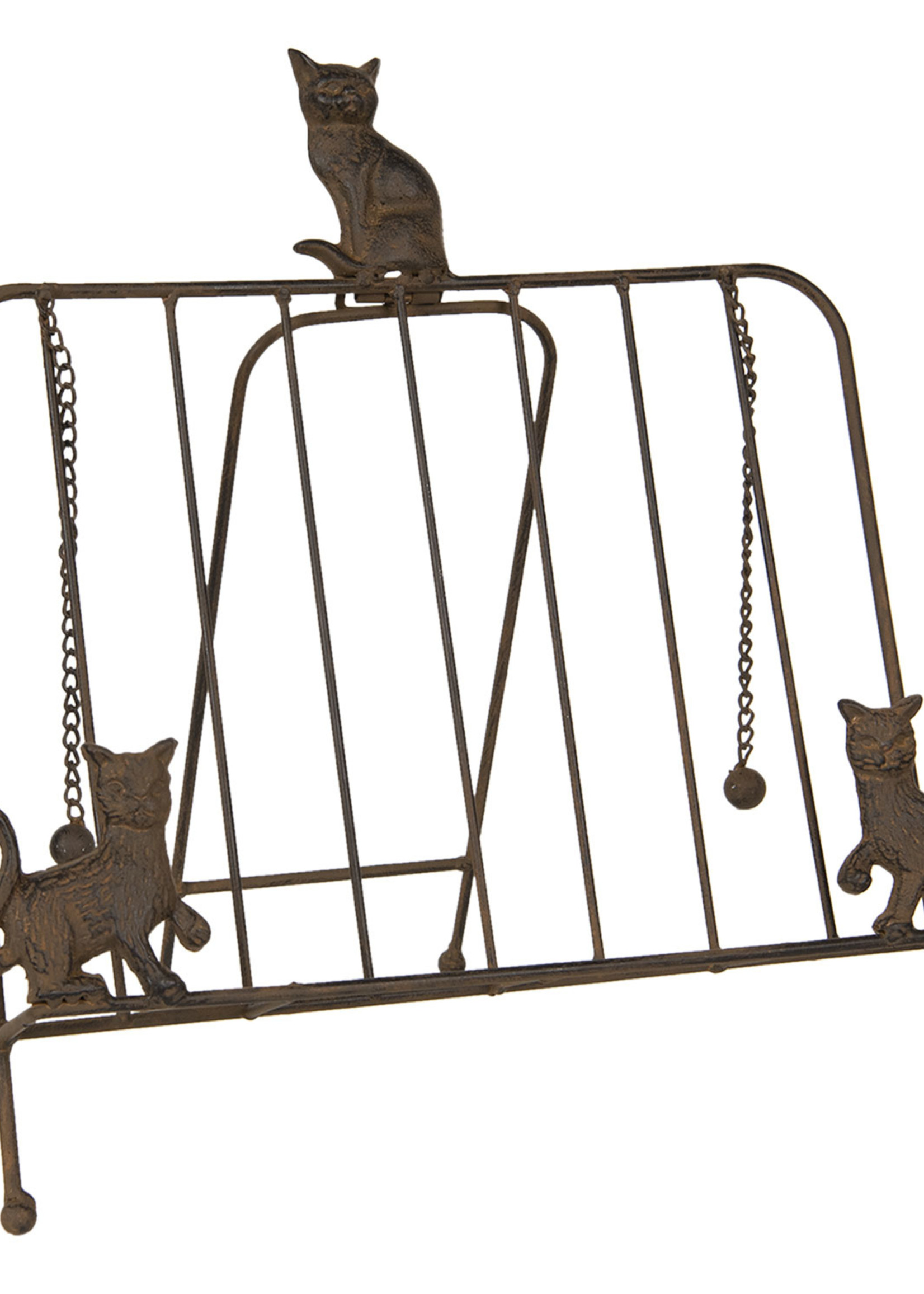 Clayre & Eef Boekenstandaard met katten 38*25*38 cm 6Y3814