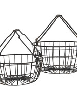 Clayre & Eef Panier de fer (2) Ø 30*17 / Ø 25*13 cm 6Y3970