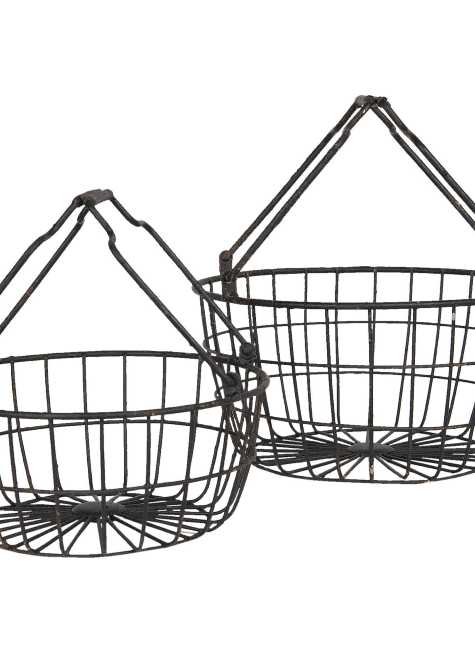 Clayre & Eef Panier de fer (2) Ø 30*17 / Ø 25*13 cm 6Y3970