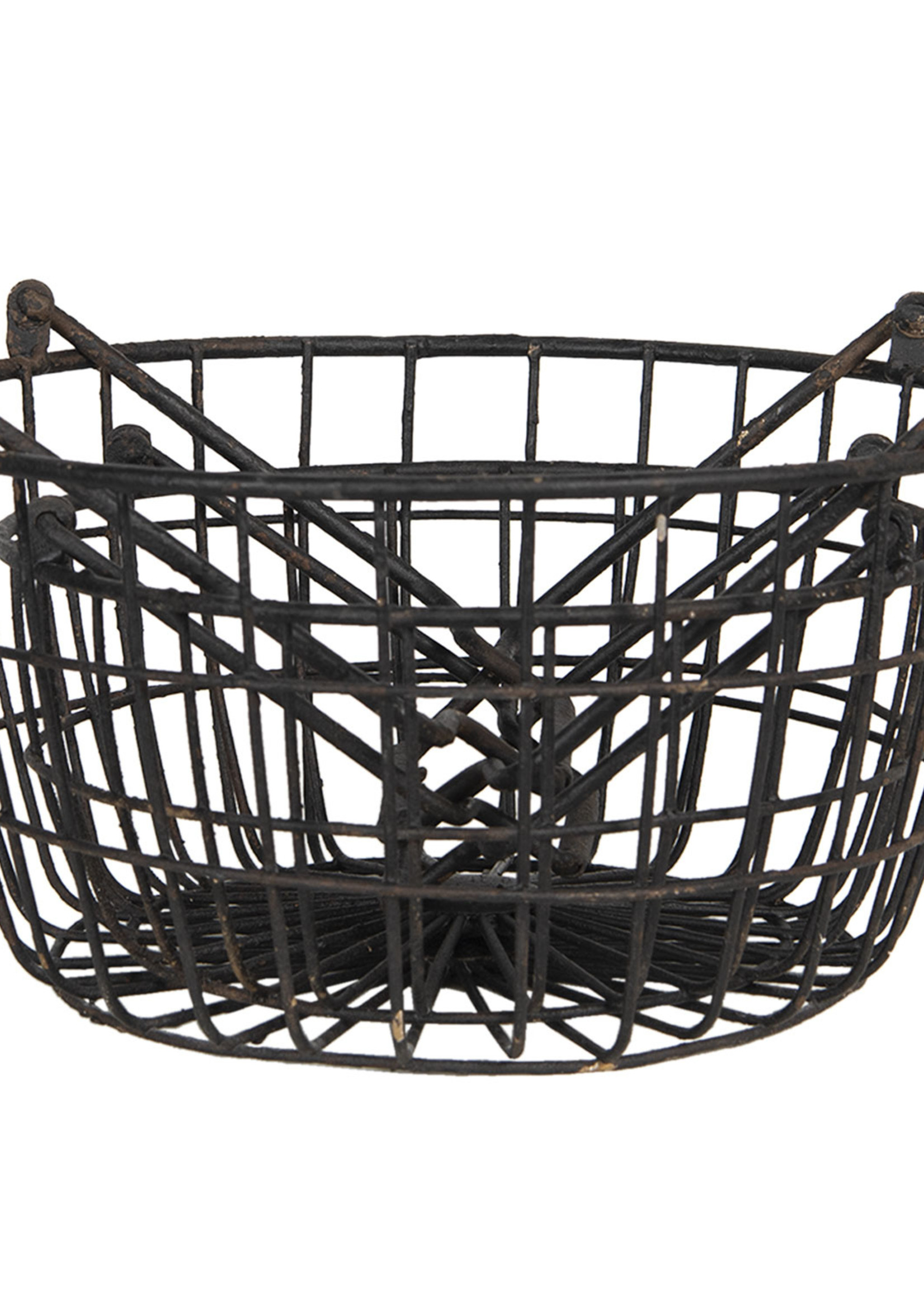 Clayre & Eef Ijzeren mand (2) Ø 30*17 / Ø 25*13 cm 6Y3970