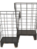 Clayre & Eef Ijzeren mand (2) 32*32*47 / 25*25*38 cm 6Y3972