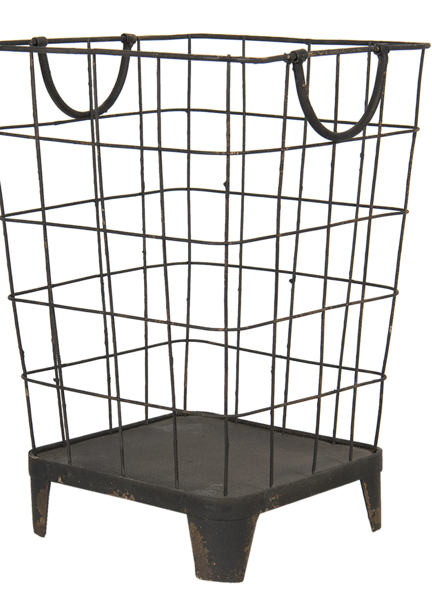 Clayre & Eef Ijzeren mand (2) 32*32*47 / 25*25*38 cm 6Y3972