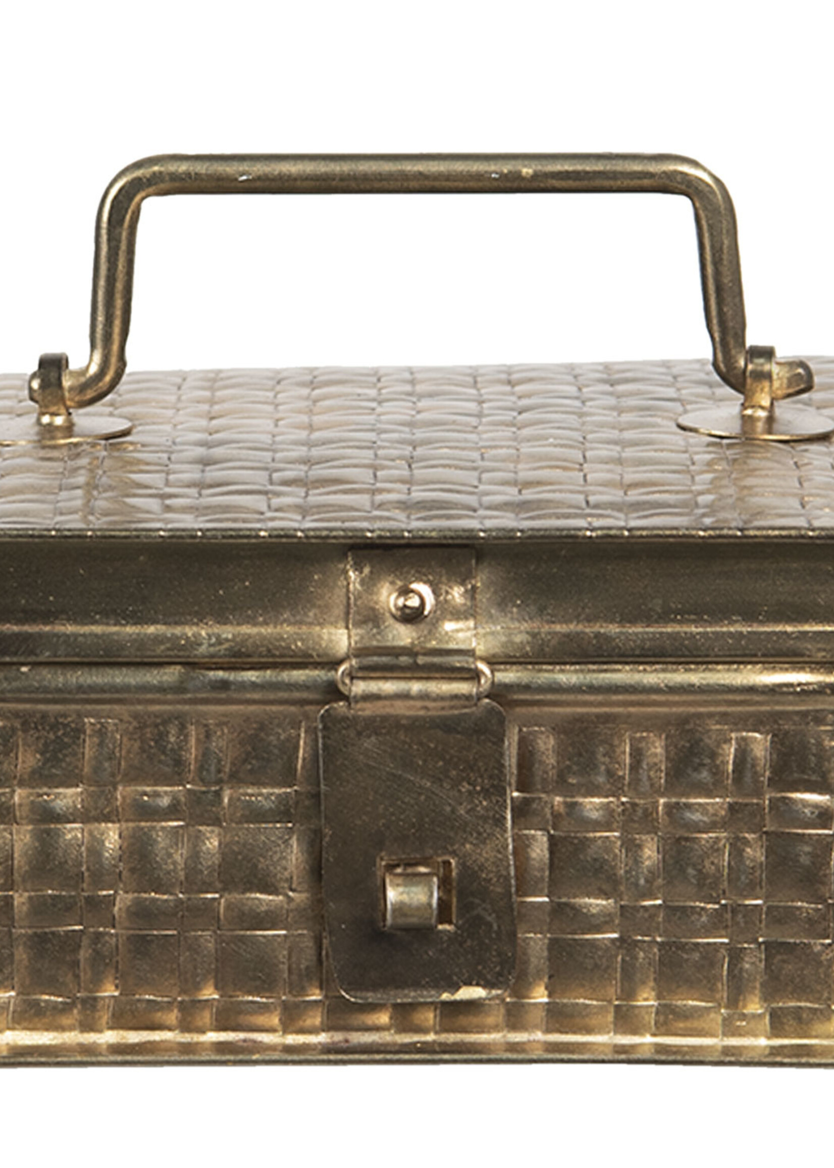 Clayre & Eef Metalen doosje 14*14*8 cm 6Y4046