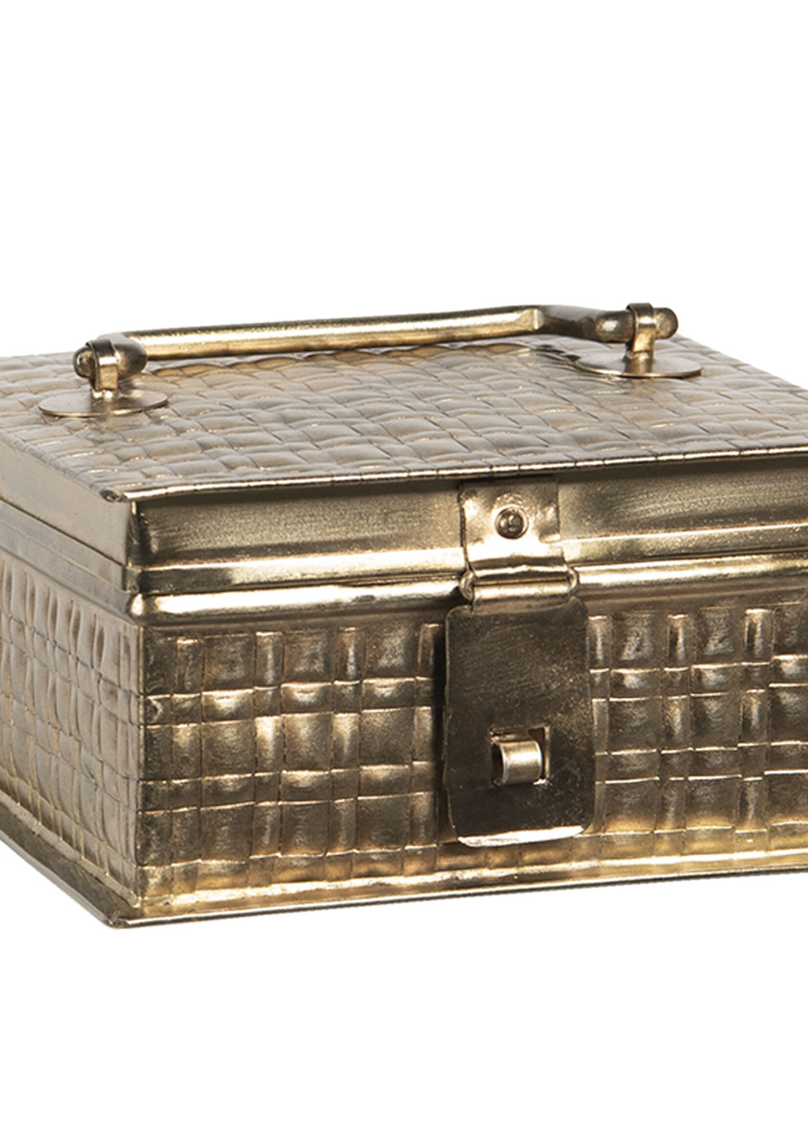 Clayre & Eef Metalen doosje 14*14*8 cm 6Y4046