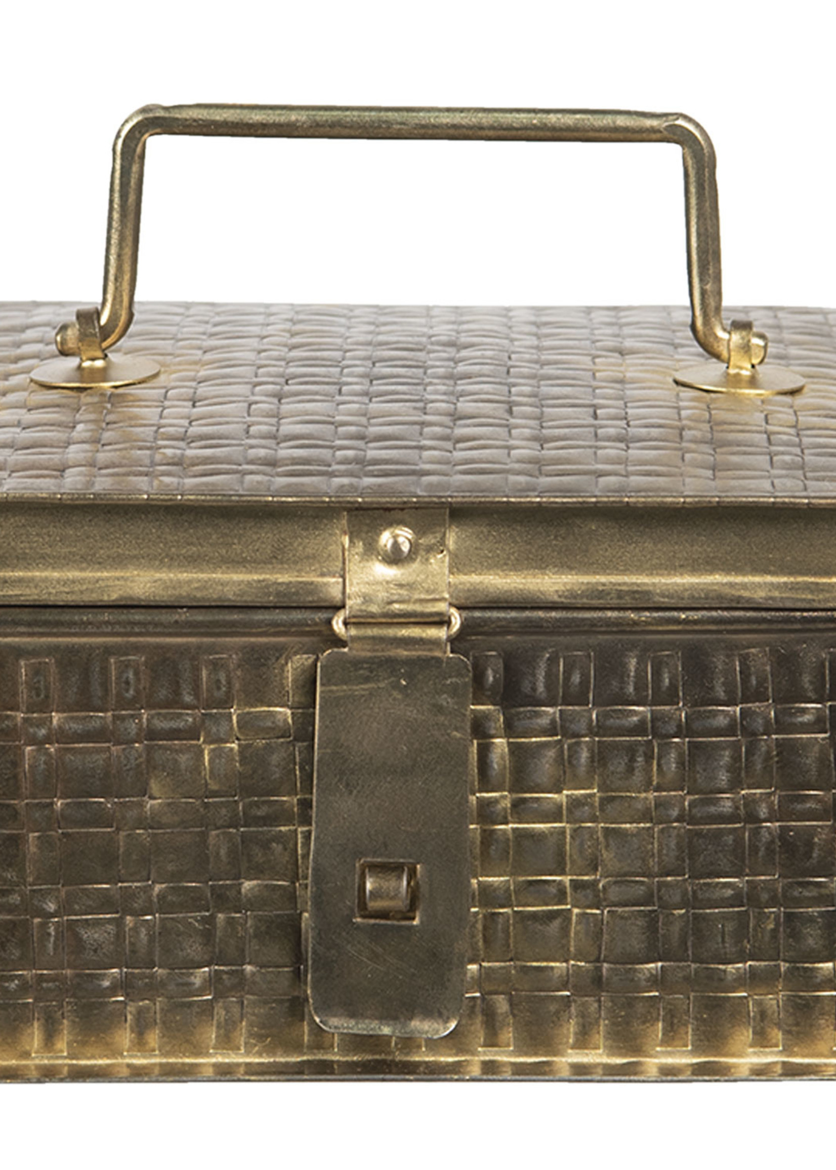 Clayre & Eef Metalen doosje 17*17*10 cm 6Y4047