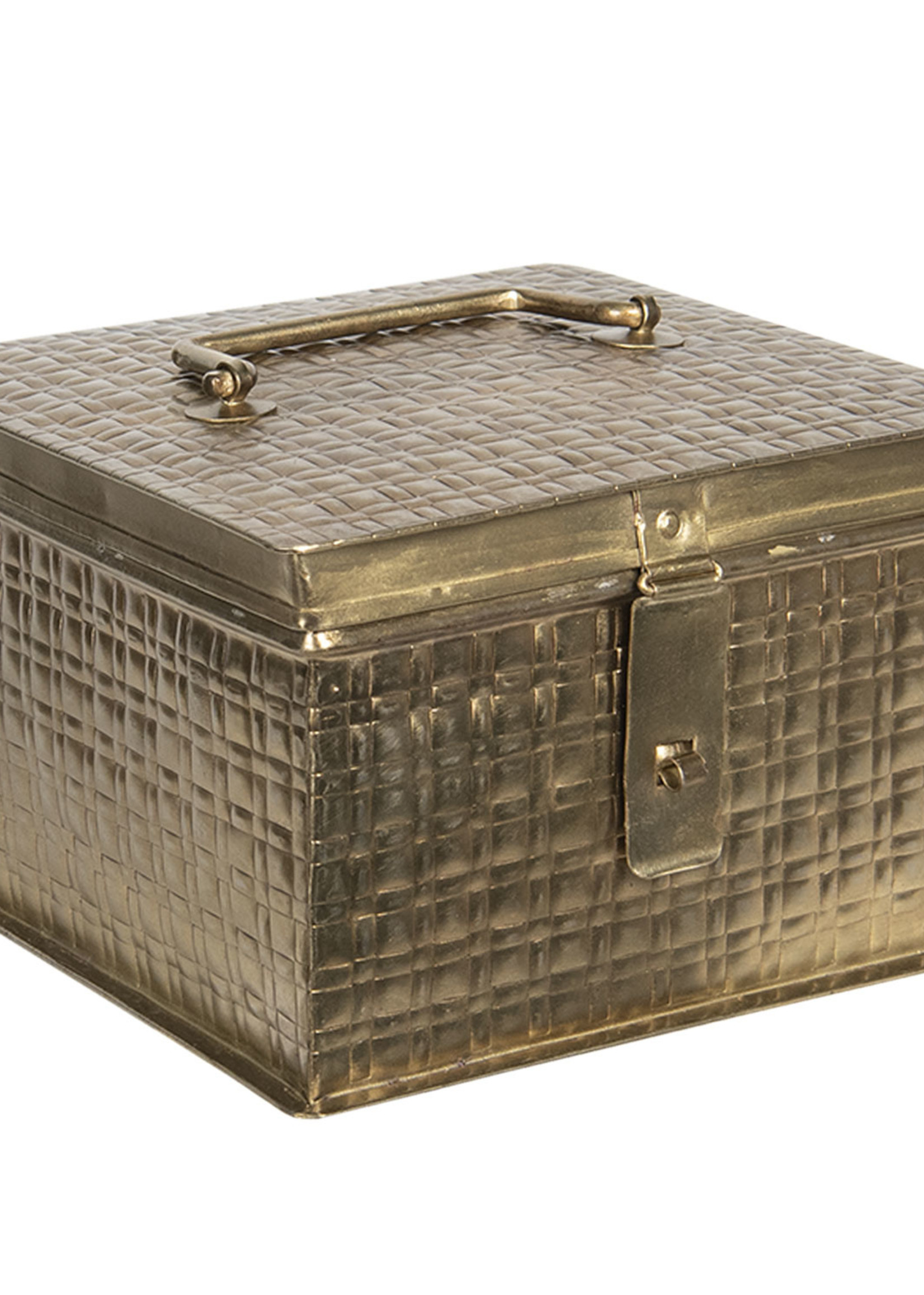 Clayre & Eef Metalen doosje 19*19*13 cm 6Y4048