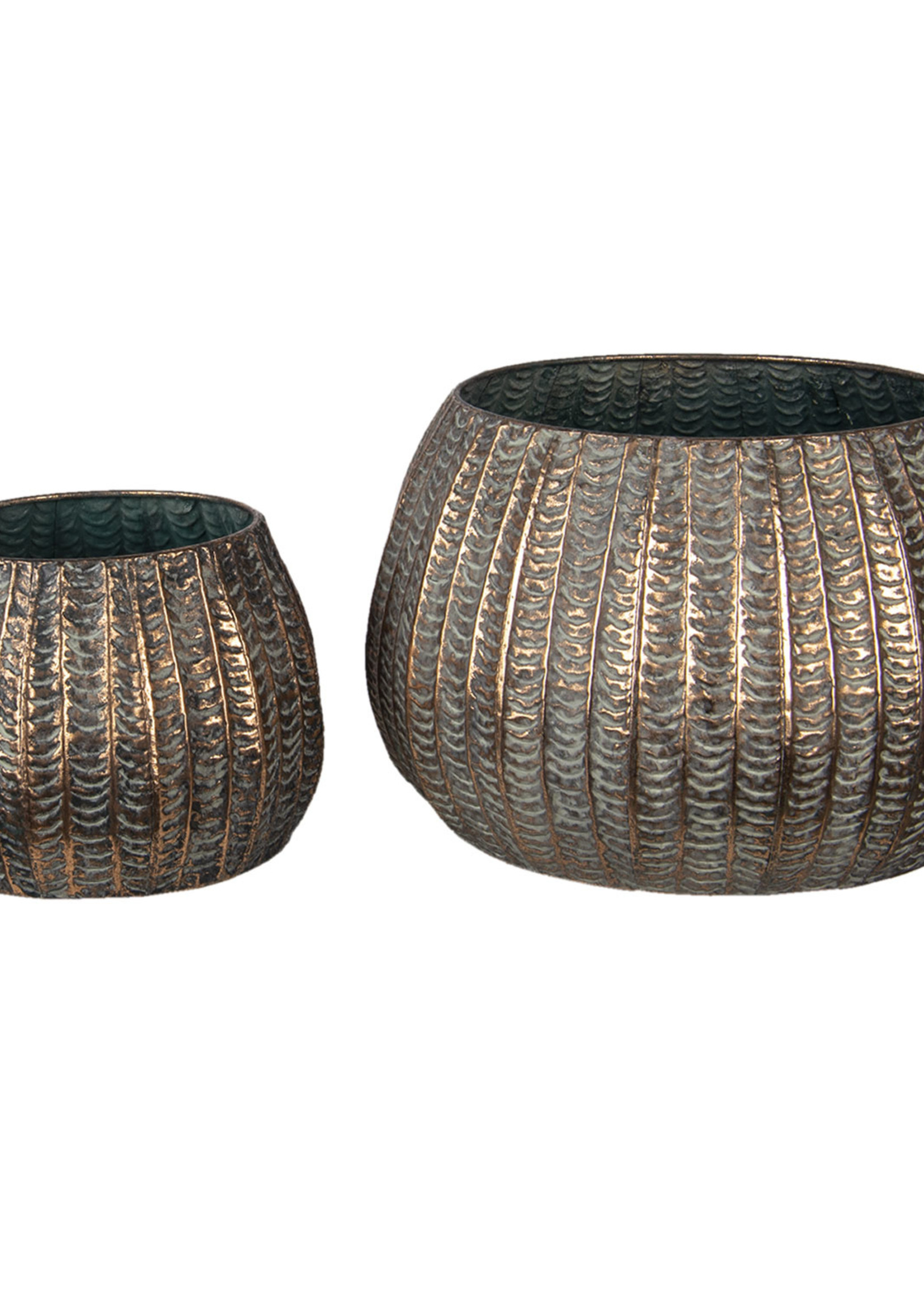 Clayre & Eef Bloempotten (2) Ø 40*25 / Ø 28*19 cm 6Y4308