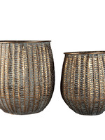 Clayre & Eef Bloempotten (2) Ø 36*37 / Ø 28*32 cm 6Y4311