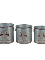 Clayre & Eef Porte plantes (3) Ø 33*31 / Ø 30*29 / Ø 27*27 cm 6Y4452