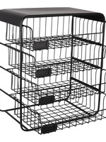 Clayre & Eef Rek met manden 42*25*49 cm 6Y4453