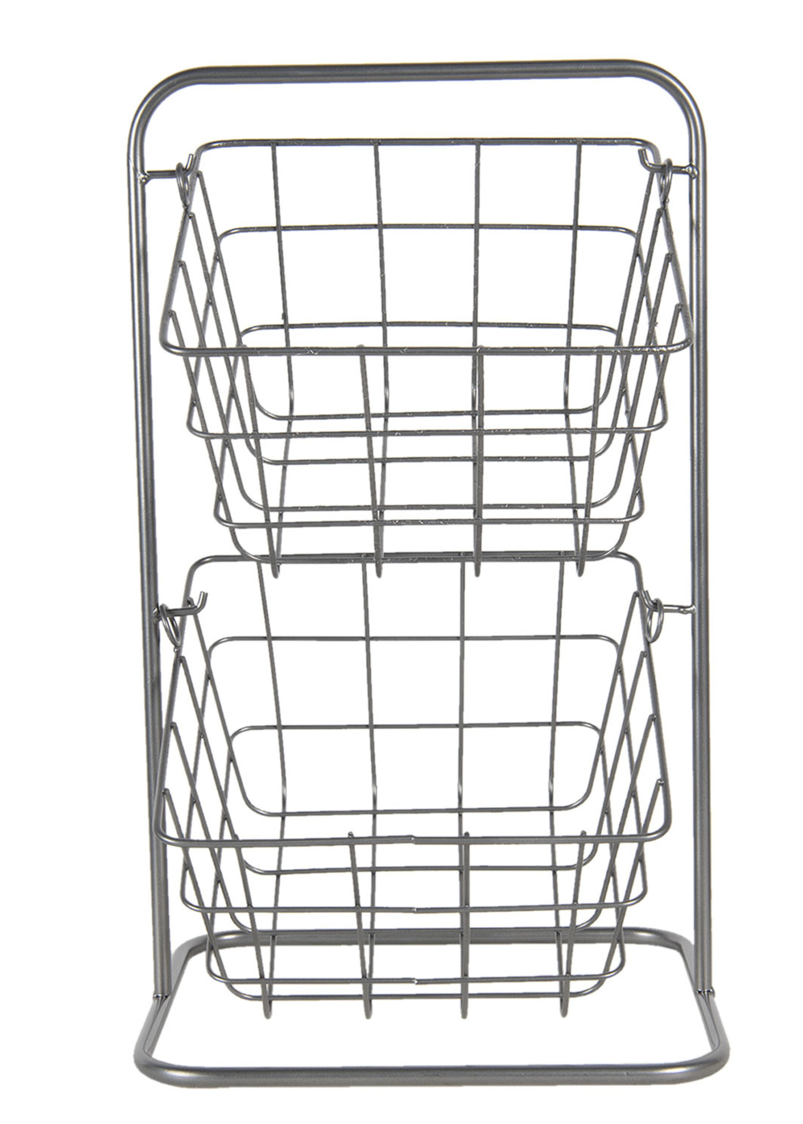 Clayre & Eef Étagère avec paniers 22*22*41 cm 6Y4555
