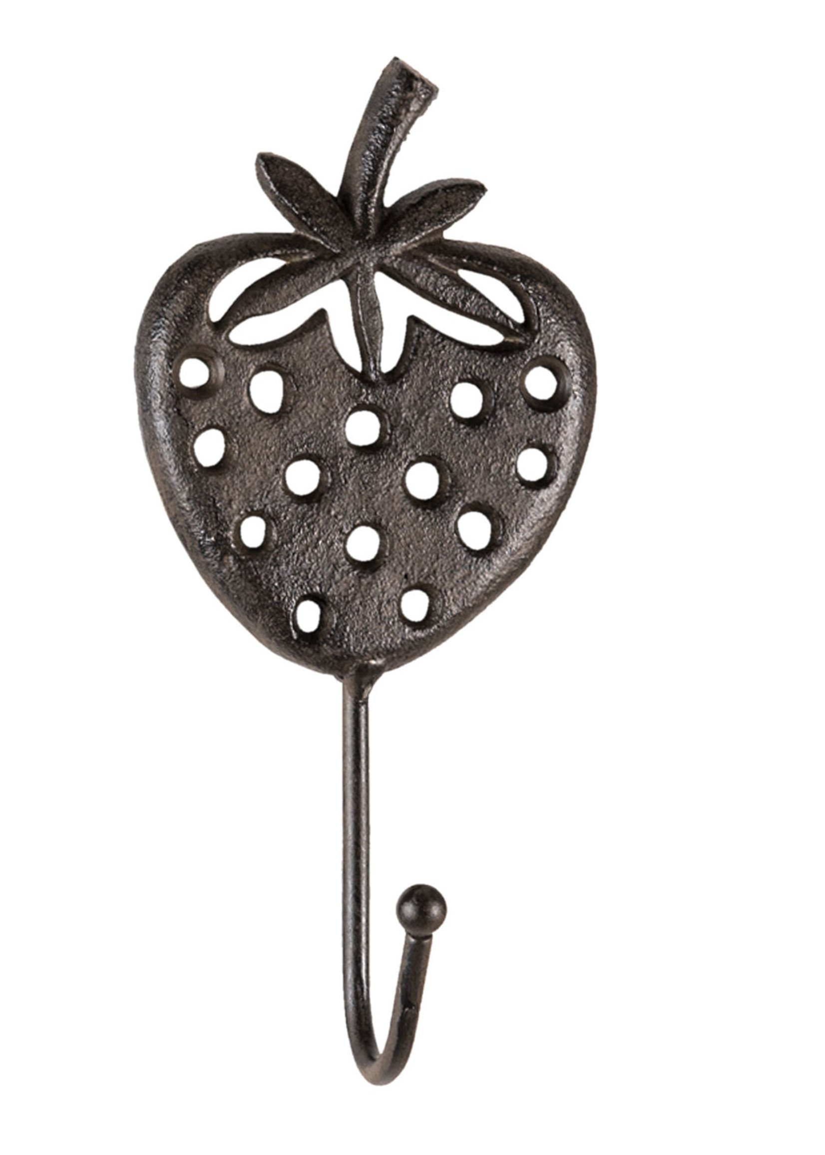 Clayre & Eef Crochet murale fraise 8*5*16 cm 6Y4556