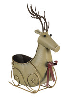 Clayre & Eef Planthouder slee met rendier 33*17*44 cm 6Y4594