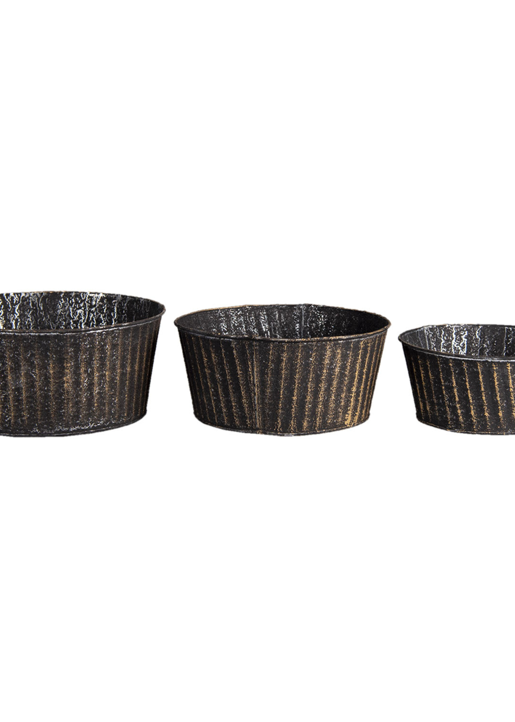 Clayre & Eef Porte plantes Ø 24*11 / Ø 21*10 / Ø 19*8 cm (set 3) 6Y4625