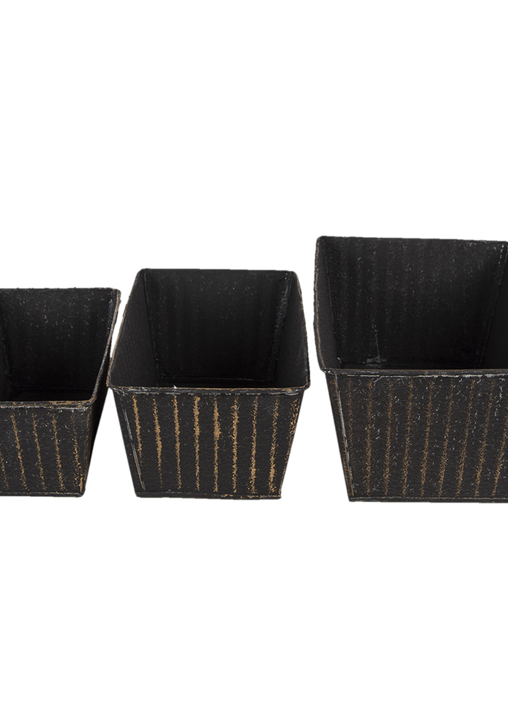 Clayre & Eef Porte plantes (3) 26*17*12 / 23*14*10 / 21*11*9 cm 6Y4626