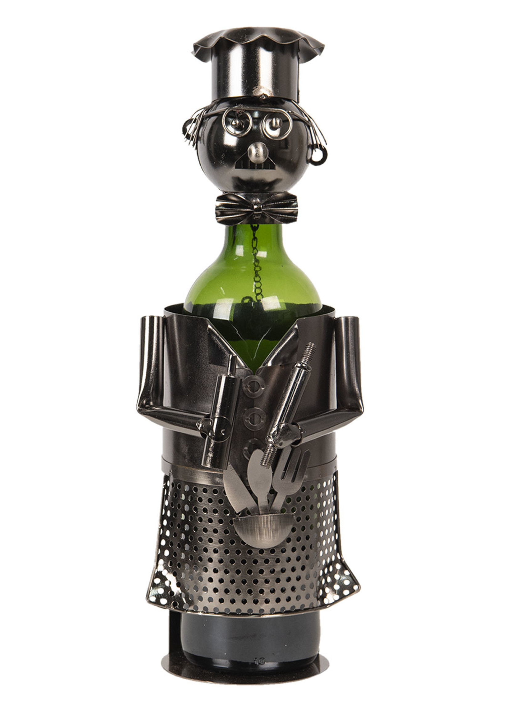 Clayre & Eef Porte-bouteille cuisinier 10*12*20 cm CC6Y0012