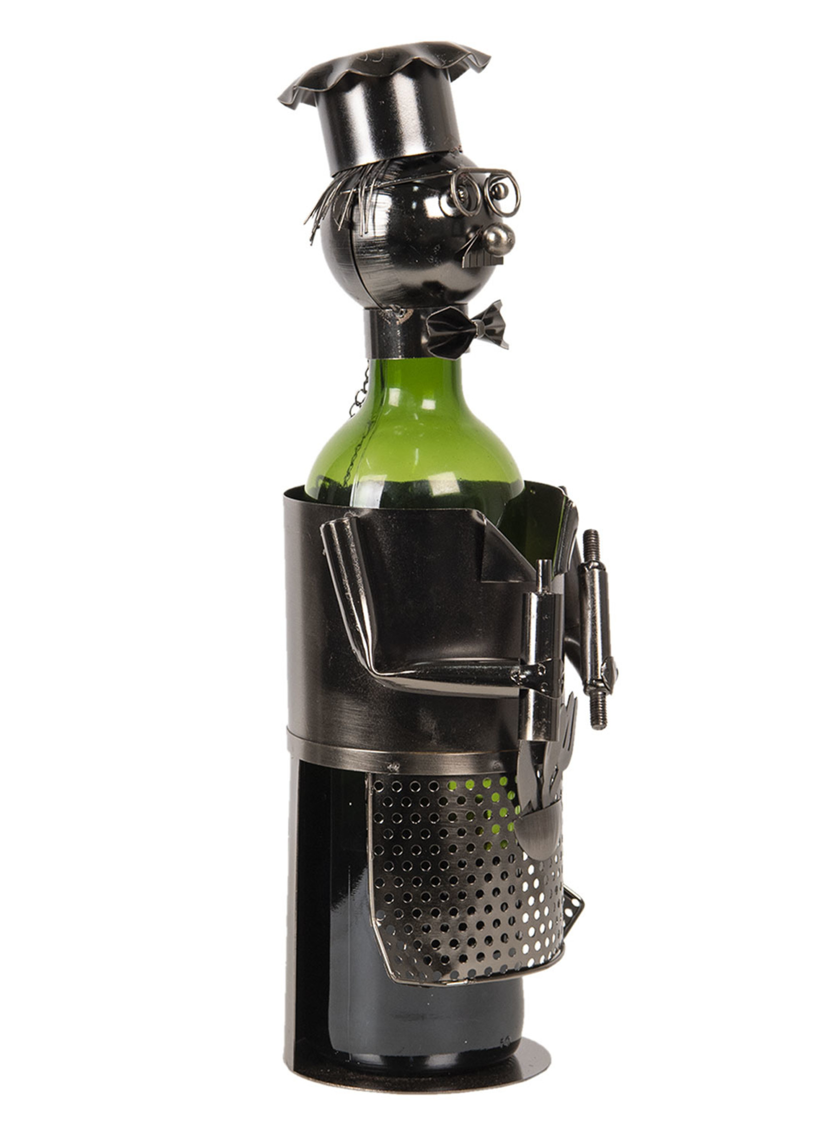 Clayre & Eef Porte-bouteille cuisinier 10*12*20 cm CC6Y0012