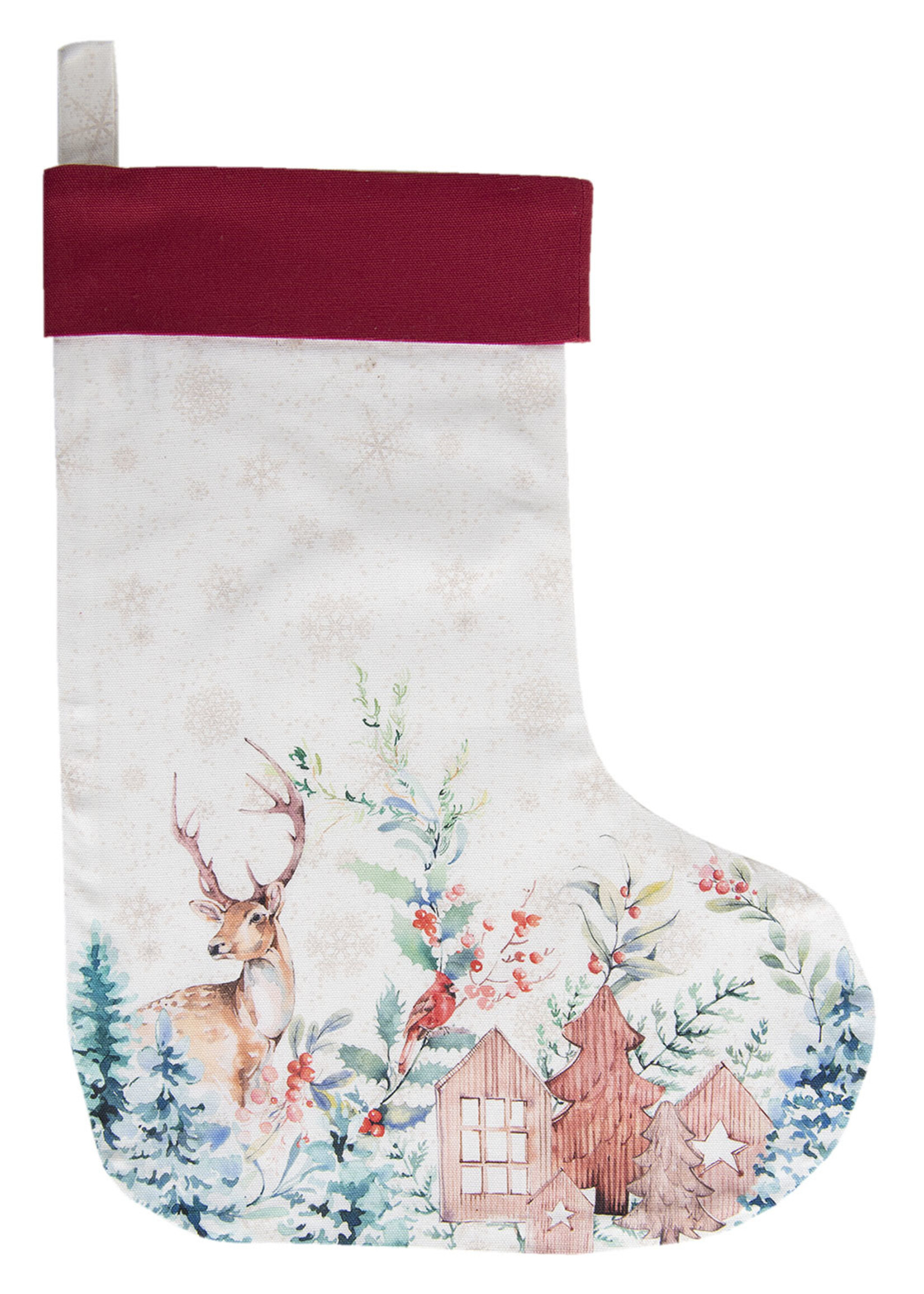 Clayre & Eef Decoratie kerstsok 30*40 cm DCH203