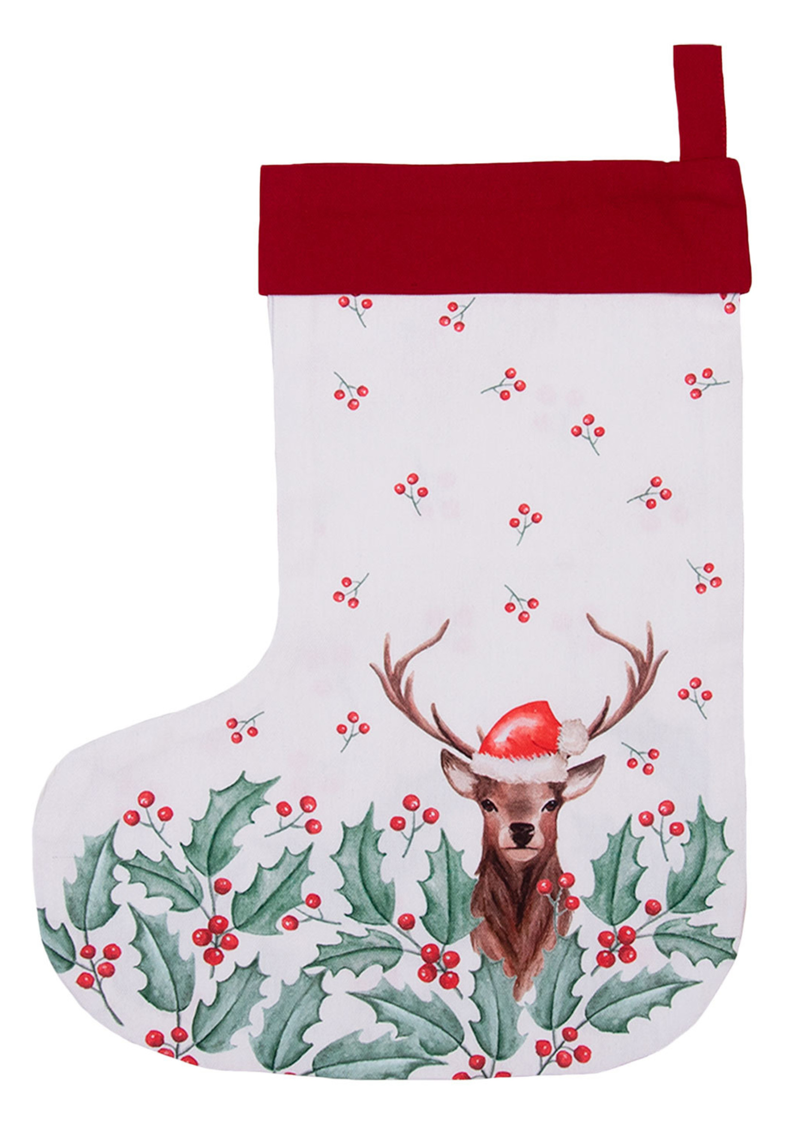 Clayre & Eef Décoration chaussette de Noel 30*40 cm HCH203