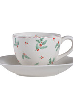 Clayre & Eef Tasse et soucoupe Ø 15*7 cm / 200 ml HCHKS