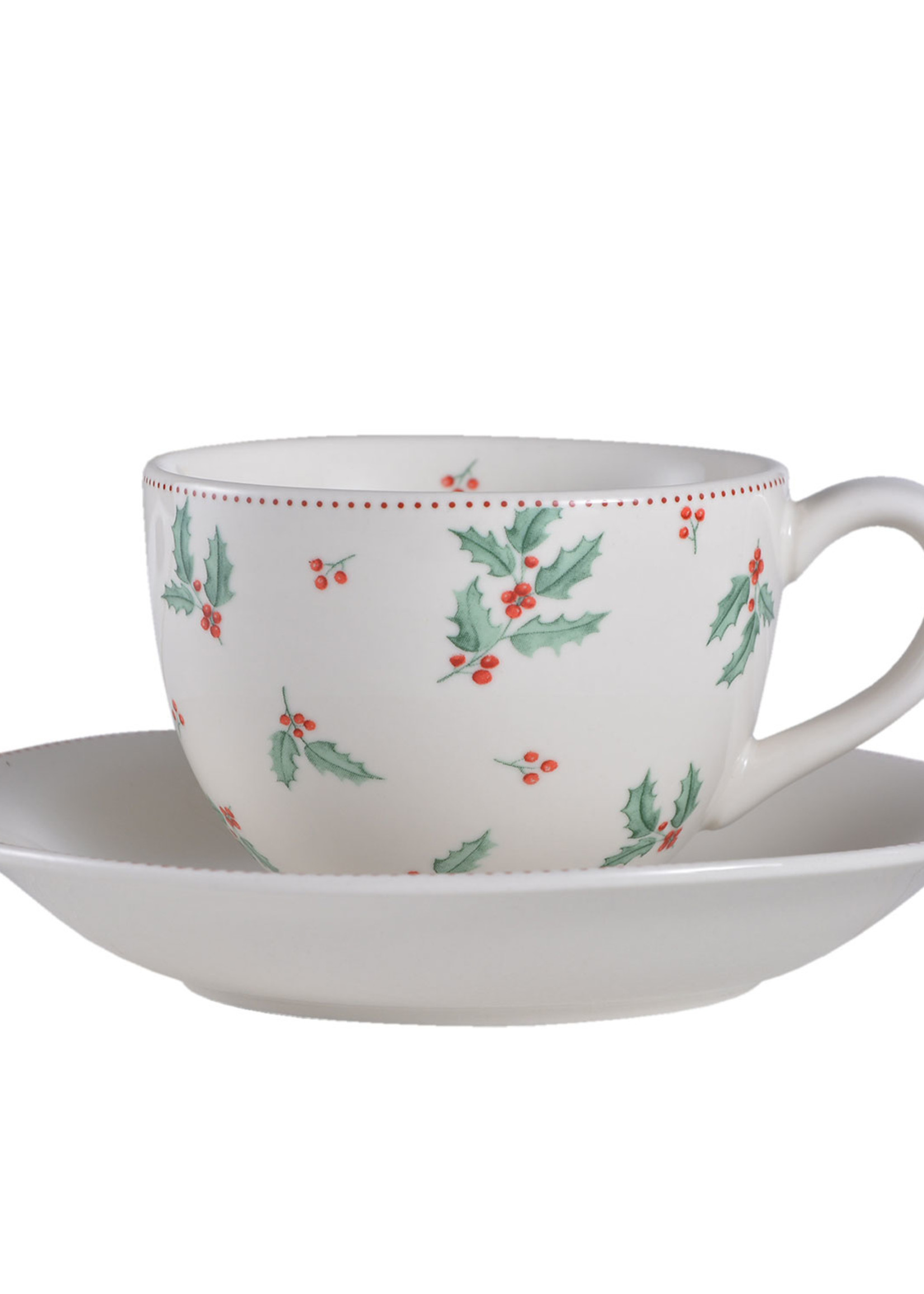 Clayre & Eef Kop en schotel Ø 15*7 cm / 200 ml HCHKS