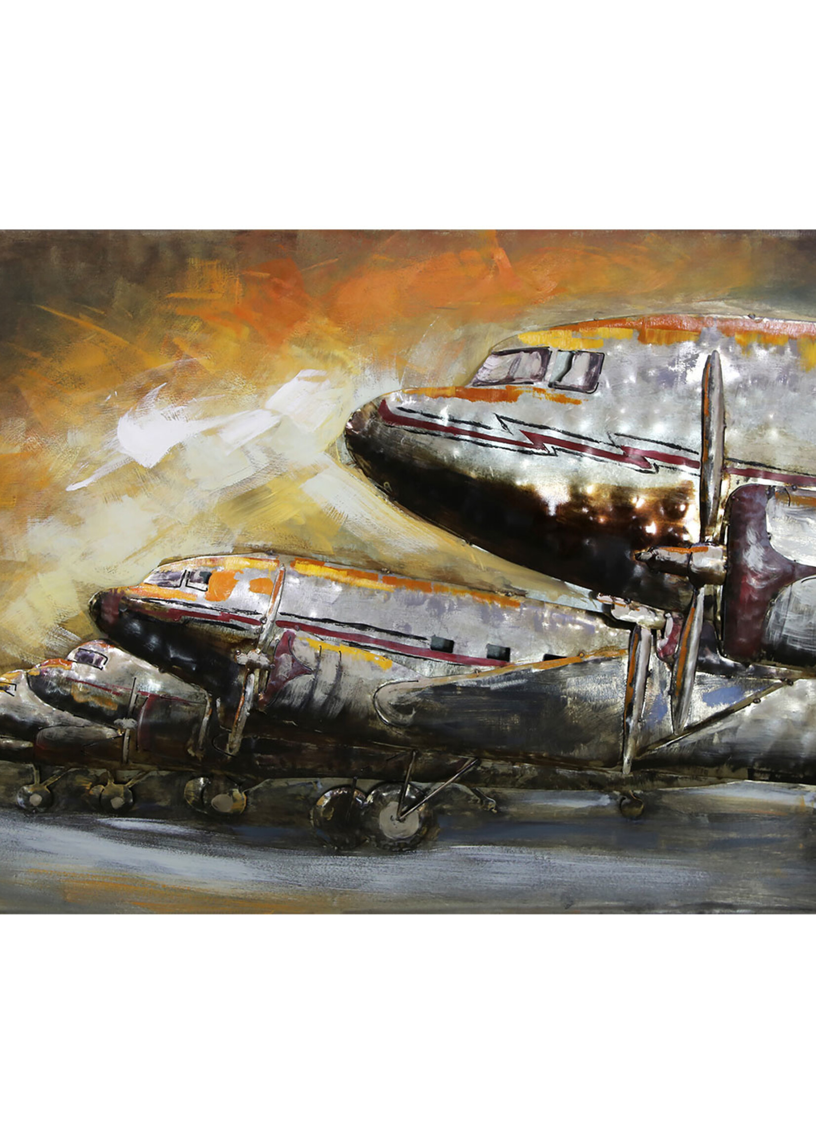 Clayre & Eef Wanddecoratie Vliegtuig 120*6*80 cm JJWA00007