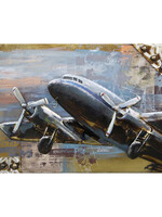 Clayre & Eef Wanddecoratie Vliegtuig 120*7*80 cm JJWA00026