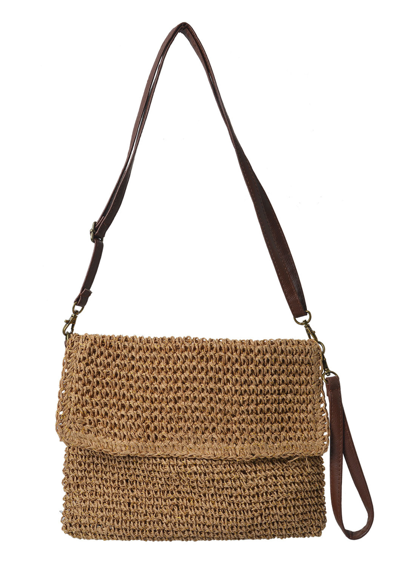 Clayre & Eef Tas 30*20 cm bruin JZBG0239