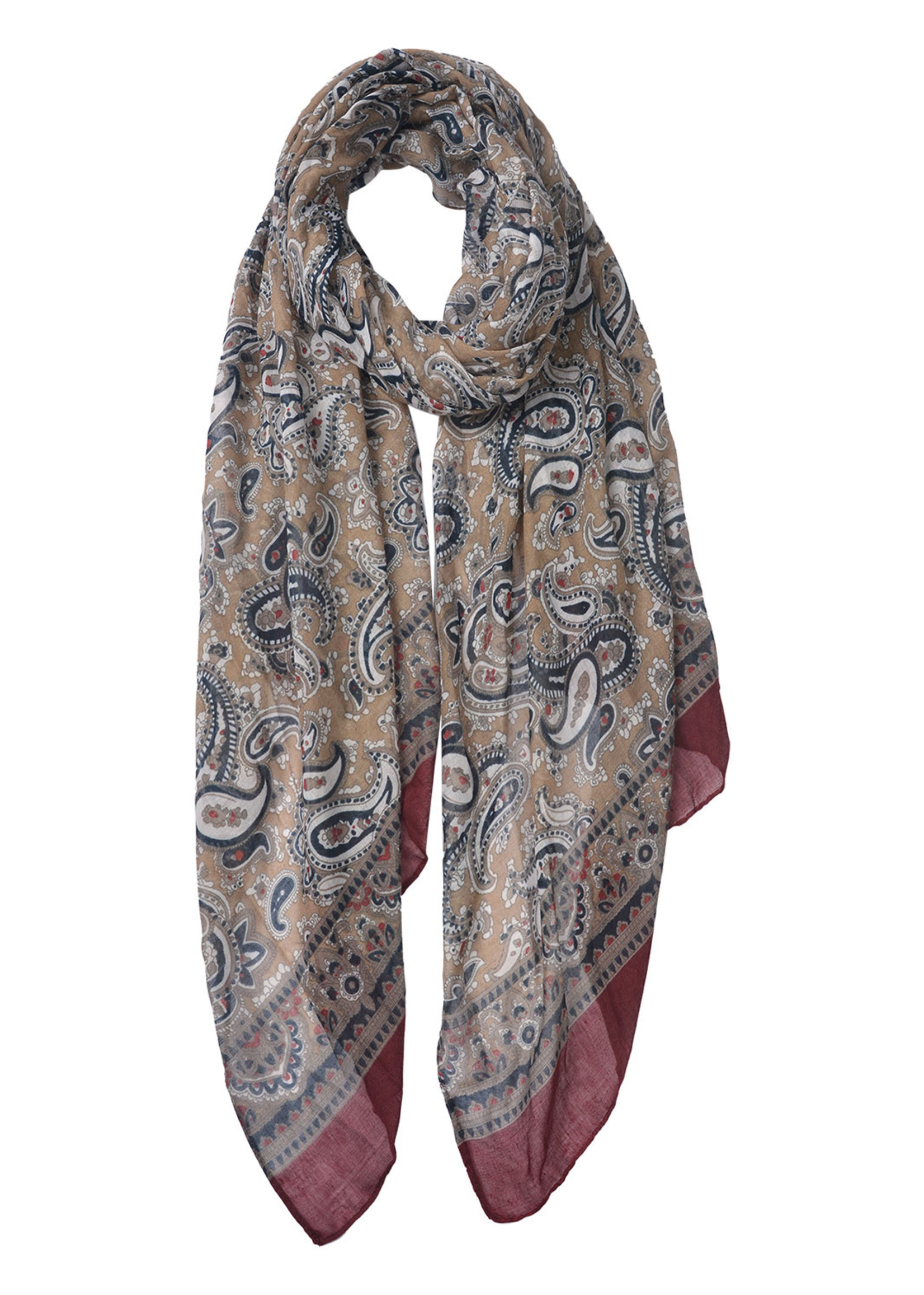 Clayre & Eef Sjaal 80*180 cm rood JZSC0497BU