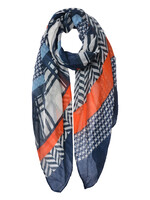 Clayre & Eef Écharpe 80*180 cm bleu JZSC0499BL