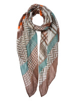 Clayre & Eef Écharpe 80*180 cm brun JZSC0499CH