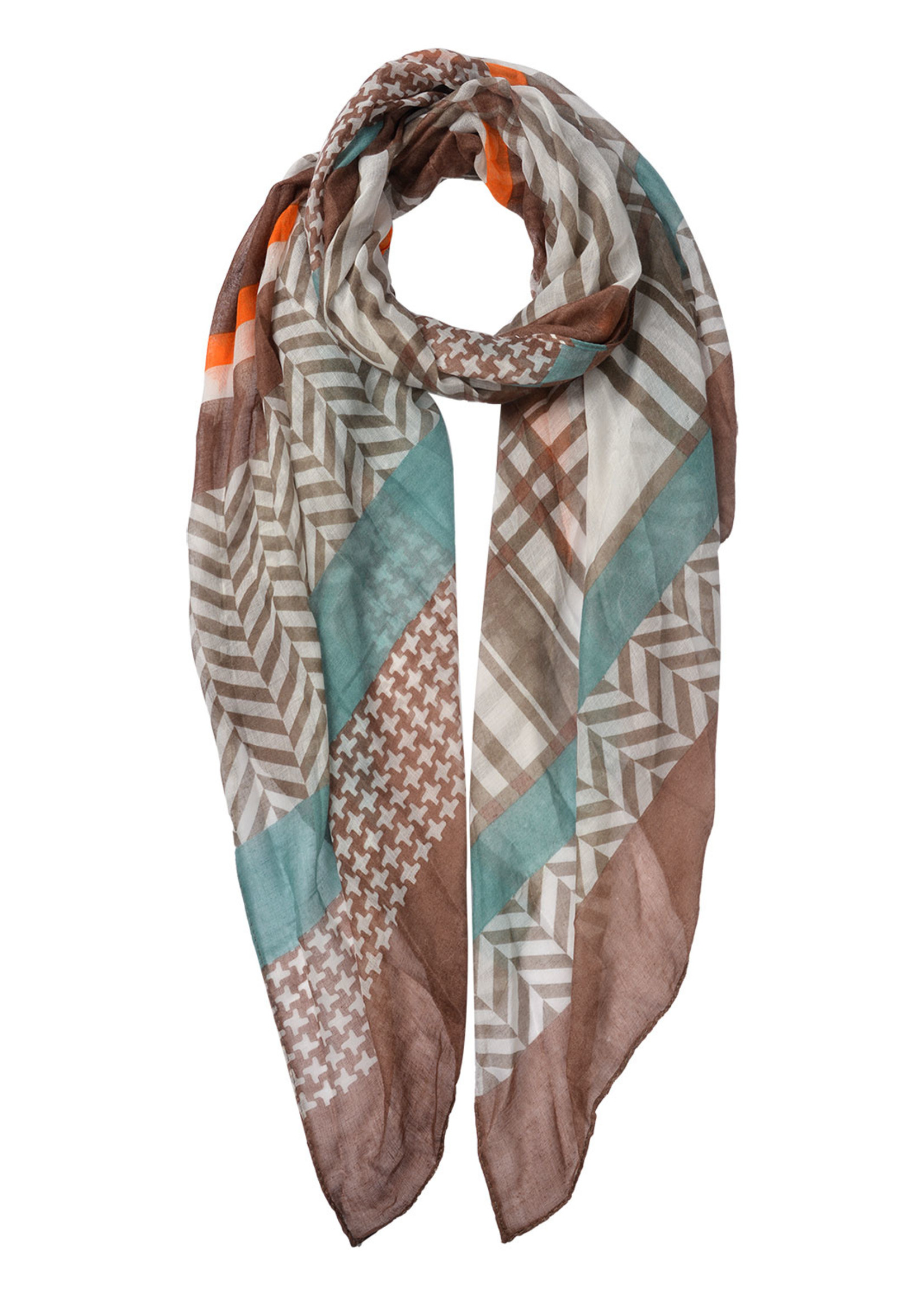 Clayre & Eef Écharpe 80*180 cm brun JZSC0499CH