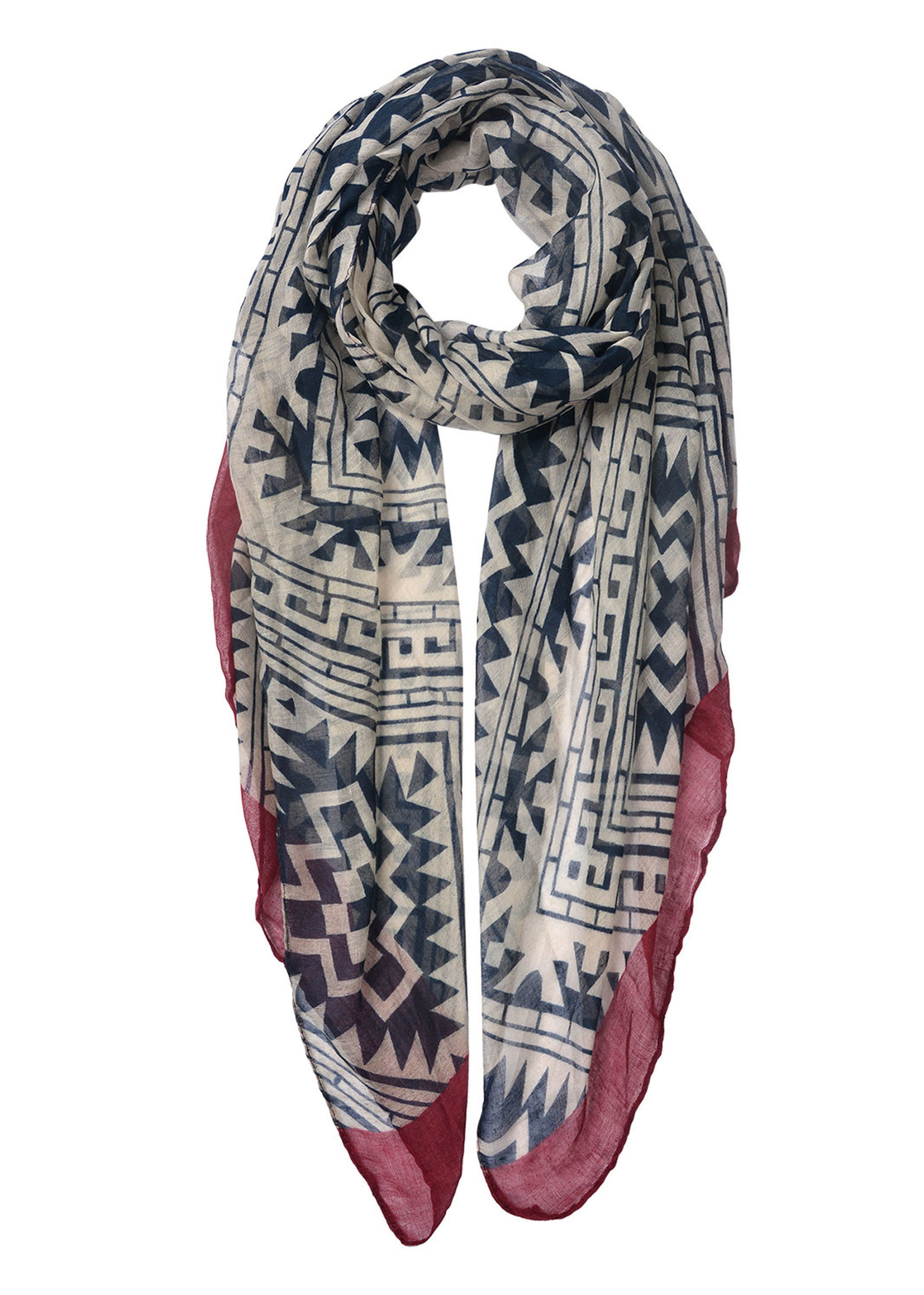 Clayre & Eef Écharpe 80*180 cm rouge JZSC0501BU