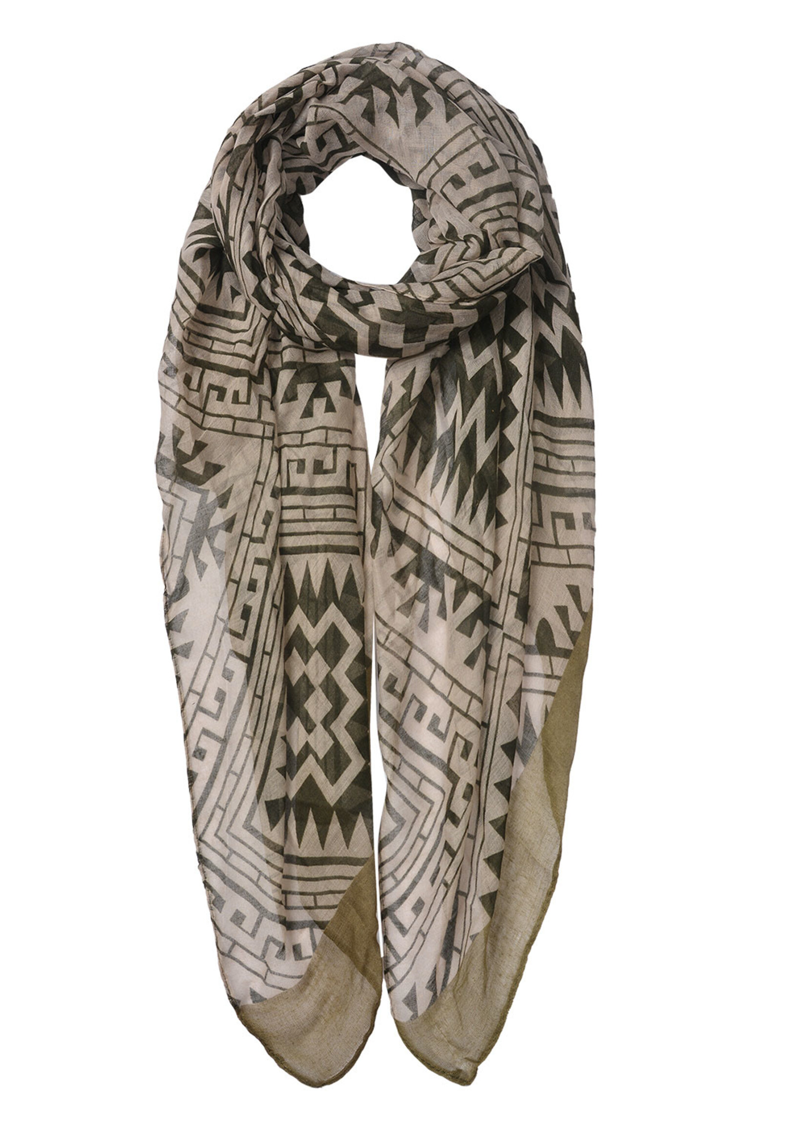 Clayre & Eef Sjaal 80*180 cm groen JZSC0501GR