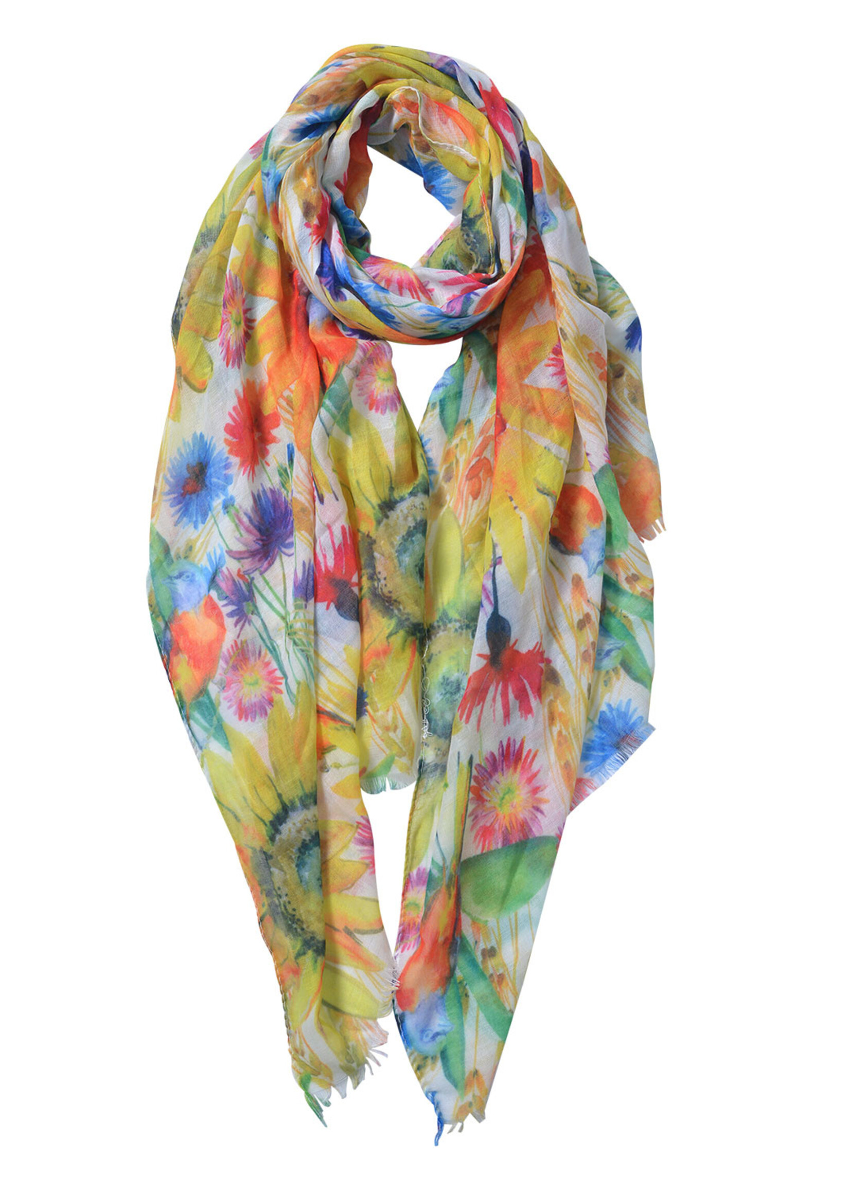 Clayre & Eef Écharpe 70*180 cm multi couleurs JZSC0515