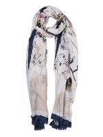 Clayre & Eef Écharpe 85*180 cm bleu JZSC0516BL