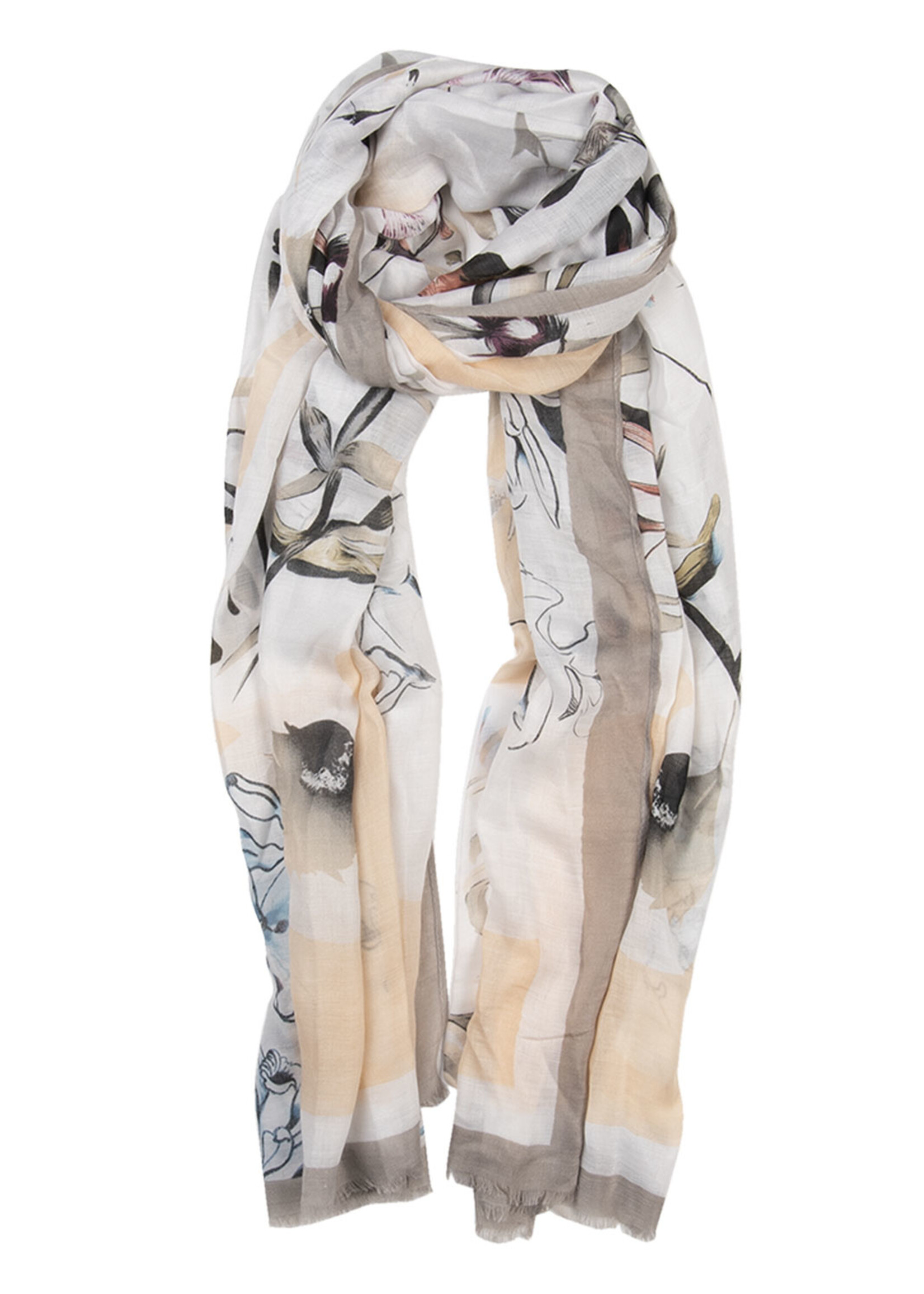 Clayre & Eef Écharpe 85*180 cm gris JZSC0516G