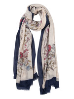 Clayre & Eef Écharpe 85*180 cm bleu JZSC0519BL