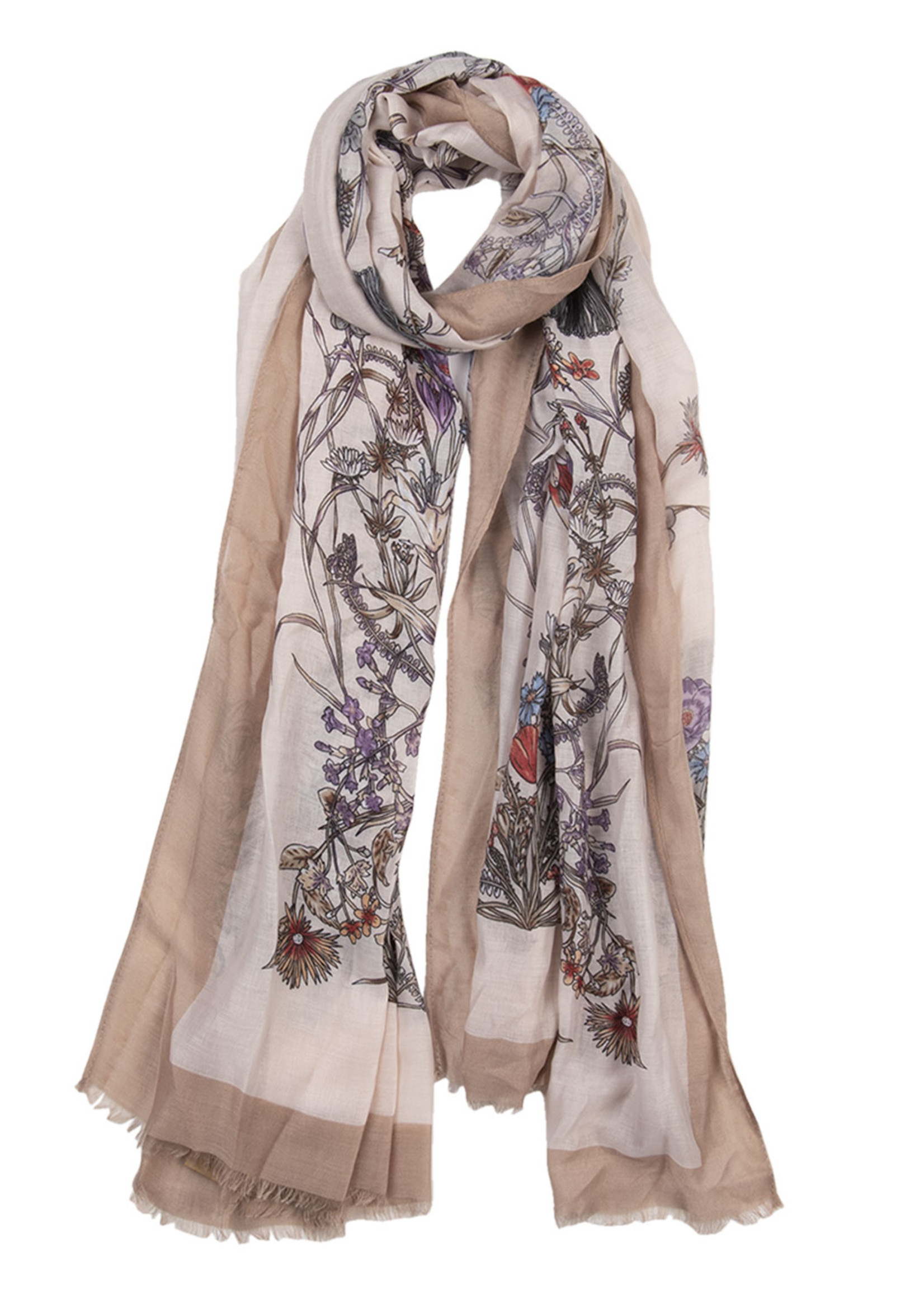 Clayre & Eef Écharpe 85*180 cm kaki JZSC0519KH