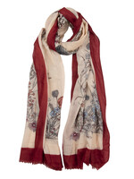 Clayre & Eef Écharpe 85*180 cm rouge JZSC0519R